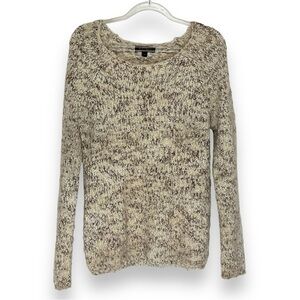 Buffalo David Bitton Sweater Womens Brown Cream Marled Eyelash Knit Size Small‎